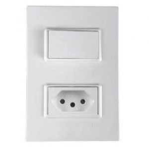INTERRUPTOR SIMPLES 10A + TOMADA 20A VIVAZ ILUMI I.78201