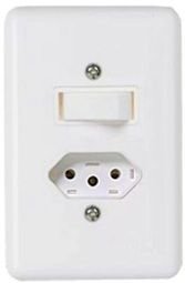 INTERRUP 1 TECLA PARALELA + TOMADA BRANCA STYLUS ILUMI 20280