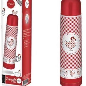 GARRAFA TERMICA INOX  CARIJO  VERMELHA  1 LT  ZEIN  Z390341