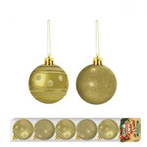 BOLA TB VENEZA 7 CM (6 PCS) DOURADA ZEIN Z356934