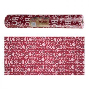 TECIDO DECORATIVO JUTA RED/WHITE HOHOHO 36 CM ZEIN Z401214