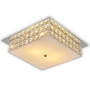 PLAFON DE CRISTAL QUAD LONDON 30 CM C/ ESPELHO STARTEC