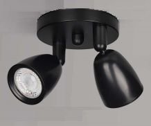LUMINARIA SPOT PRETA 2 LEDS 4W BIV LUZ BR QUENTE 3000K ILUMI