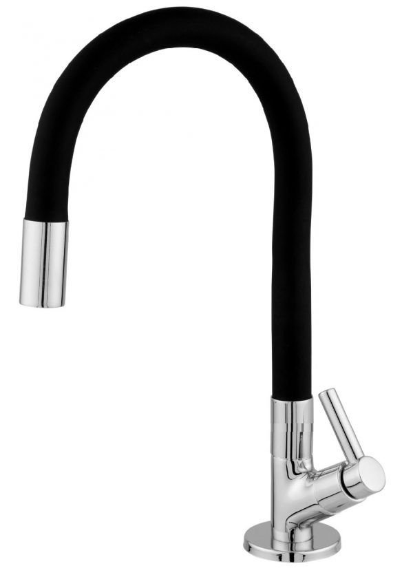 TORNEIRA COZ BANCADA BICA FLEX. 5/8 -1968 - C62 BLACK RAINHA