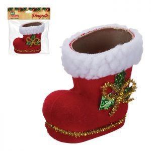 PINGENTE BOTA PAPAI NOEL 6 X 7 X 3,5CM C/ 2 PCS ZEIN Z401009