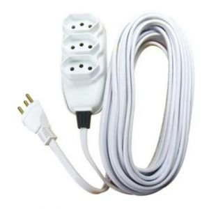 EXTENSAO PP CHATO 3 VIAS  5MT  10A BRANCA ILUMI    I.171001