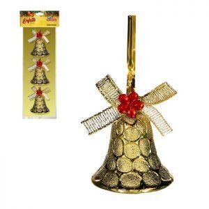 ENFEITE NATAL SINO DOURADO 3,5 X 4 CM C/ 3 PCS ZEIN Z308056