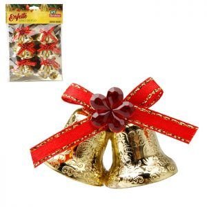 ENFEITE SINO DUPLO 2,5 X 3 CM  C/ 6 PCS ZEIN  Z308063