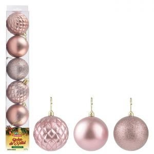 BOLA TB DIAMANTE 6CM  (6 PCS)  ROSE  ZEIN  Z427986