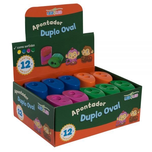 APONTADOR PVC DUPLO OVAL C/ DEPOSITO ( C/ 12  ) LEOELEO 4534