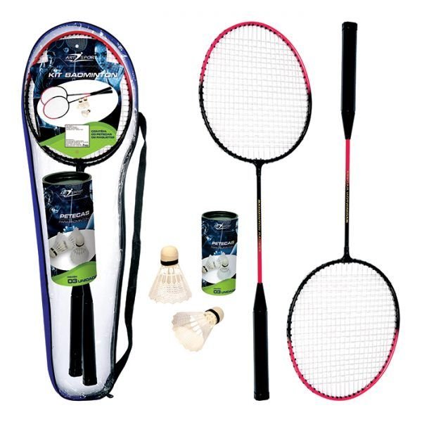 RAQUETE BADMINTON C/2 + 2 PETECAS ZEIN