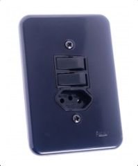INTERRUPTOR 2 TECLAS SIM+ TOMADA POLLAR BLACK RADIAL 1805119