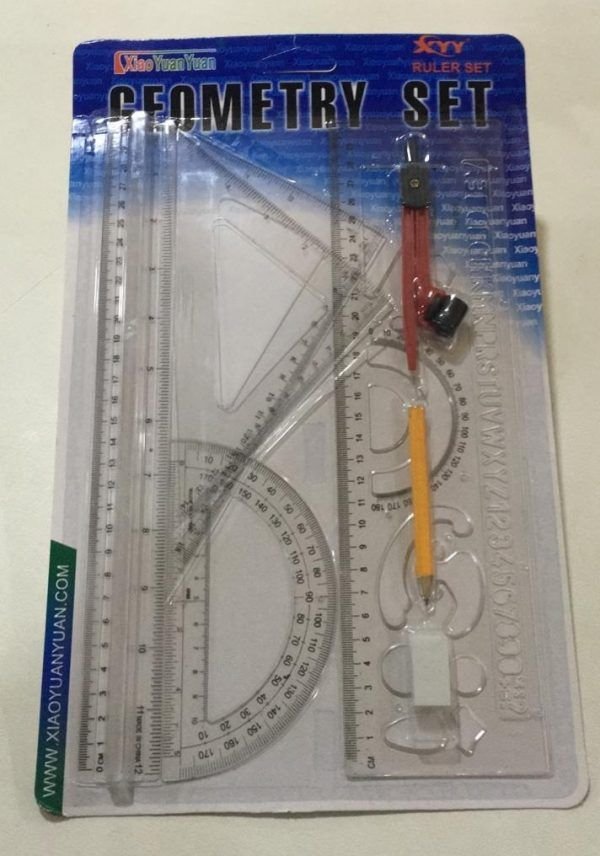KIT REGUA GEOMETRICA C/ LAPIS E COMPASSO BLESSED ST39008