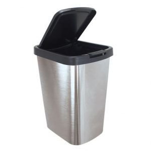 LIXEIRA CLICK LABEL INOX 9 LTS (230 X 295 X 180 MM) ARQPLAST