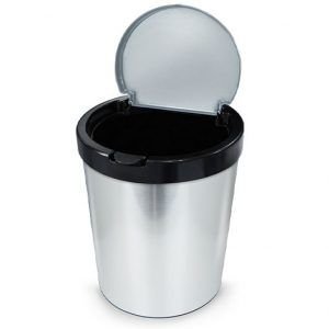 LIXEIRA P/ ESCRITORIO METAL INOX 10LTS (245X285 MM) ARQPLAST
