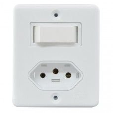INTERR 1 TECLA SIMPLES C/TOMADA 20A BRANCA S/X ILUMI I.63201