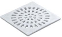GRELHA QUADRADA C/ SUPORTE  150MM   BRANCA  PLASTIPAN