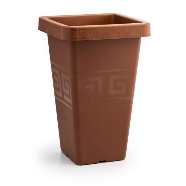 VASO GREGO QUADRADO 19,5 LTS TERRA COTA PLASMONT PM481