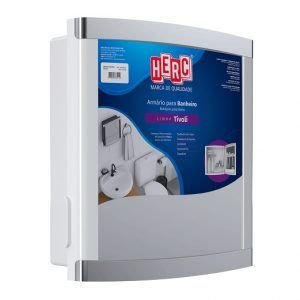 ARMARIO PVC P/BANHEIRO TIVOLI BRANCO/CROMADO HERC