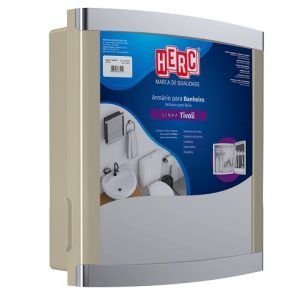 ARMARIO PVC P/BANHEIRO TIVOLI BEGE/CROMADO HERC