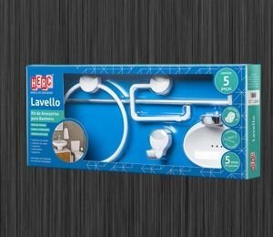 KIT 5 PCS LAVELLO  BRANCO C/CROMADO HERC H.4091