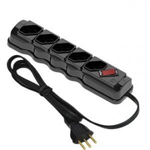 FILTRO LINHA 5 TOMADAS ECONOMICA  PRETA  ILUMI I.34017