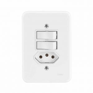 INTERR. 2 TECLAS C/TOMADA 20A BRANC RADI R901219