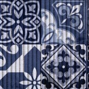 TAPETE TROPICAL  AZULEJO AZUL    0,43 X 1,3 MT  KAPAZI