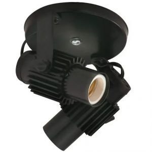 SPOT SIRIUS ASPIRAL P/ 2 LAMPADAS PRETO RADIAL