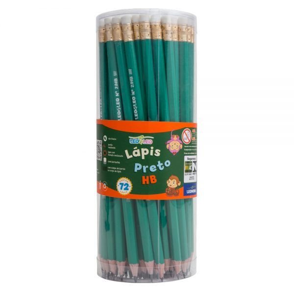 LAPIS GRAFITE HB ( C/72 UNID)  C/BORRACHA LEOLEO 4390