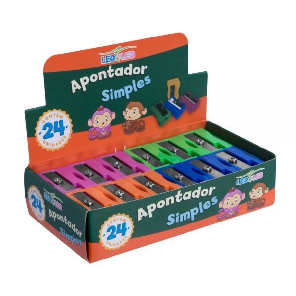 APONTADOR PVC RETANGULAR C/24 UN LEOELEO 4529