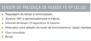 SENSOR DE PRESENCA   PAREDE   FOX LUX FX3202