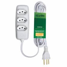 EXTENSAO 3 MT CINZA 2P+T C/CABO PP 10A ILUMI I.1799