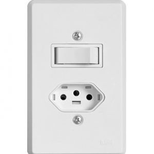 INTERRUPTOR 1 TECLA SIMPL + TOMADA 10A PRATIKA ILUMI I.19200