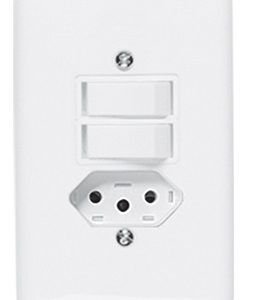 INTERRUPTOR 2 TECLAS + TOMADA 10A BRANCA STYLUS ILUMI 20210