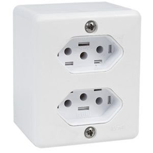 2 TOMADAS(DUPLA) UNIVERSAL  20A   BRANCA  S/X  ILUMI I.63121