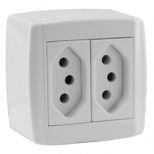 TOMADA DUPLA 10A SLIM BOX ILUMI I.84120