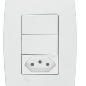 INTERR. 2 TECLAS C/TOMADA  20A  PEROLA RADIAL  R803222