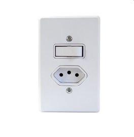 INTERRUPTOR 1 TECLA COM TOMADA  GELO  RADIAL R807121