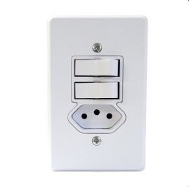 INTERRUPTOR  2 TECLAS C/TOMADA  GELO (C/20) RADIAL R807122