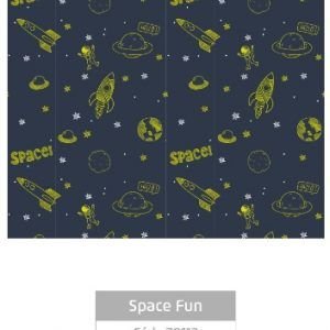 PAPEL PLAST ADESIVO  SPACE FUN  45CMX10M  LEOELEO  79112
