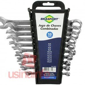 JOGO CHAVE COMBINADA 6 A 17 MM (10 PCS) BRASFORT B.6033