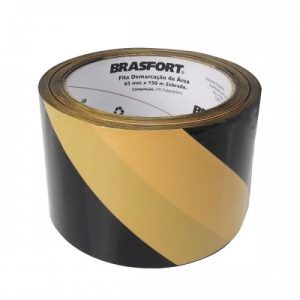FITA DEMARCACAO DE AREA 65MM X 150M ZEBRADA BRASFORT 7649