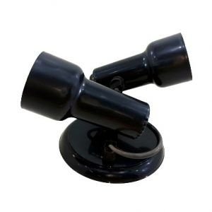 SPOT SIRIUS CANOPLA P/ 2 LAMPADAS PRETO RADIAL