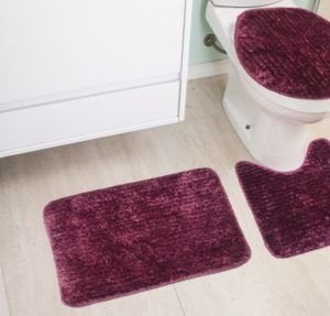 JG TAPETE BANHEIRO DIAMOND GOLD (3 PCS) VINHO TAPETES JUNIOR