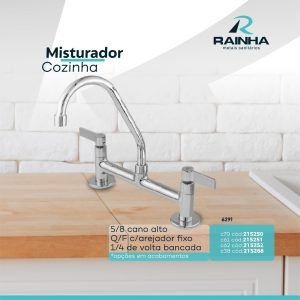 MISTURADOR 5/8 COZ Q/F CANO ALTO C/ AREJ 1/4 VOL BANC RAINHA