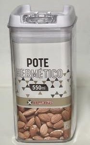 POTE PLASTICO HERMETICO C/ TAMPA 550 ML ECOS ECO21003