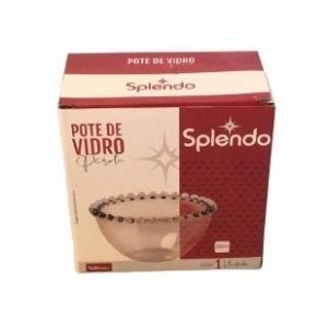 POTE DECORATIVO CRISTAL 12 CM AMBAR PEROLA WELLMIX