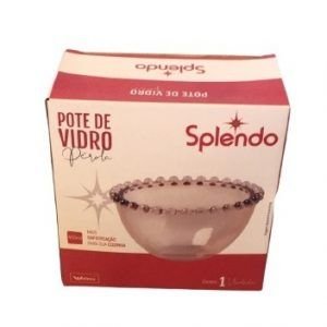 POTE DECORATIVO CRISTAL 14 CM AMBAR PEROLA WELLMIX