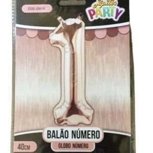 BALAO NUMERAL ROSE N 1 40 CM KARIN